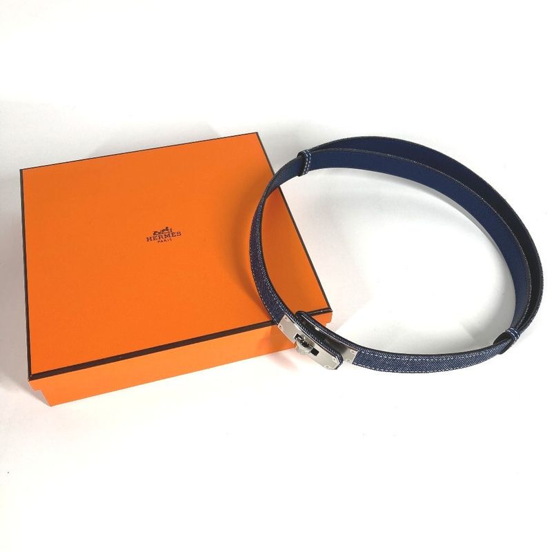 Hermes Belt Jean 18 Kelly Belt Denim Blue