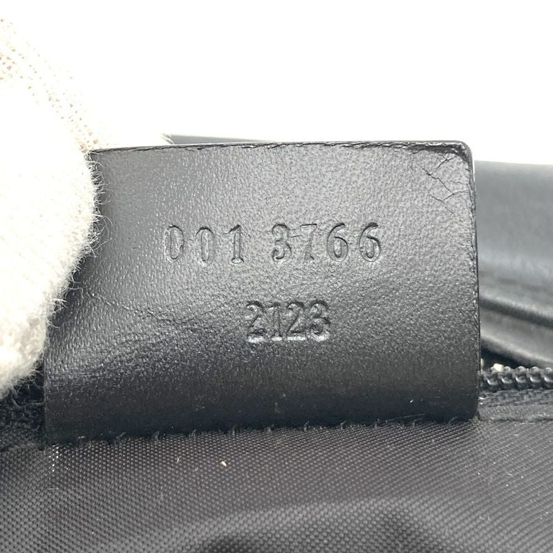 Gucci 001 8766 Shoulder Bag Handbag One Shoulder Black Leather Ladies Men