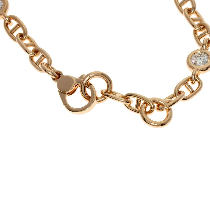 Hermes Chaine D'ancre Punk Diamond Bracelet 18K Pink Gold Ladies