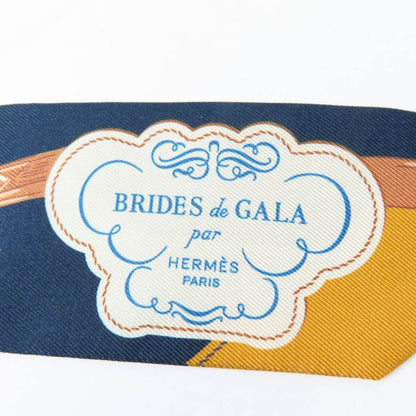 Hermes Twilly Brides De GALA Brides De Gala Silk Marine/beige Dore/gold Scarf