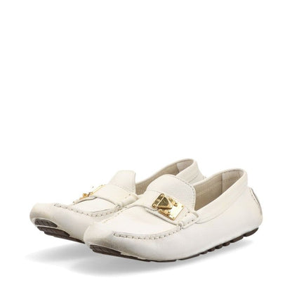 Louis Vuitton 02 Monte Carlo Leather Driving Shoes Women's 34 Td0052 White Made