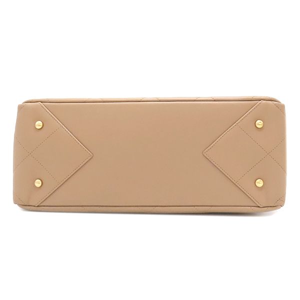 Chanel Tote Matelasse Shopping Bag Leather Beige Gold Hardware Shoulder As3508