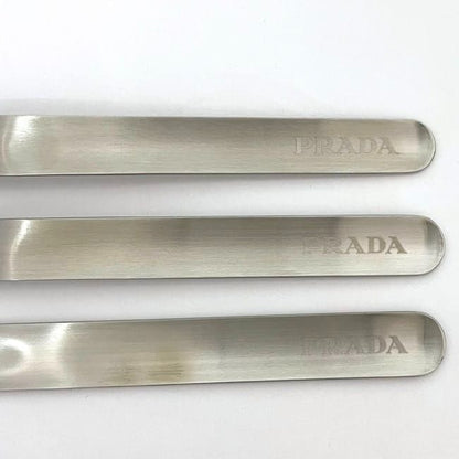 Prada Cutlery Set Silver Black Bloom 2up004 Unused Excellent Condition