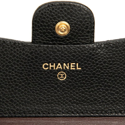 Chanel Matelasse Coco Mark Black Gold Hardware Caviar Skin Women's Chanel