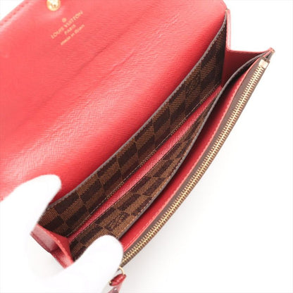 Louis Vuitton Damier Portefeuille Emilie Zipper Long Wallet N63544 Ebène Brown