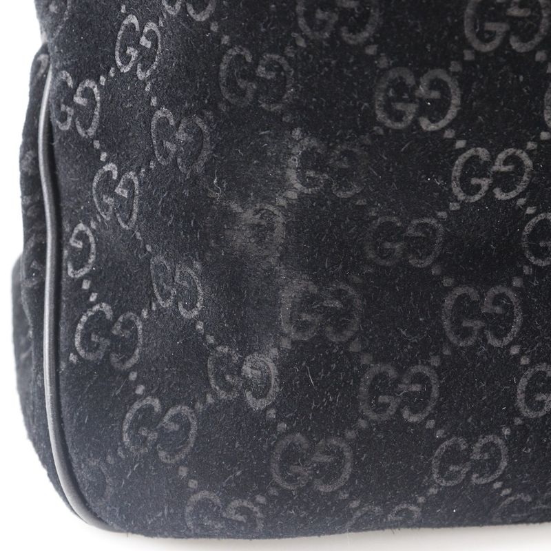 Gucci GG Sherry Line 162160 Suede Black Unisex Tote Bag
