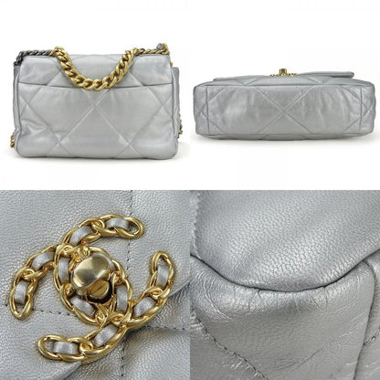 Chanel Shoulder Bag Chanel 19 As1160 Coco Mark Matelasse Leather Silver Gold