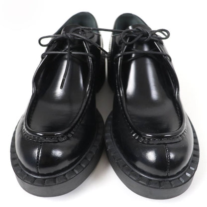Prada 1e249n Lace-up Brushed Leather Shoes Black 36.5 With Box And Storage Bag