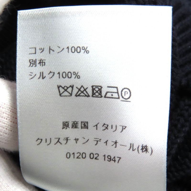 DIOR Christian DIOR Homme 113m638at187 Cotton Silk Oblique Sleeve Pullover Knit Sweater Navy