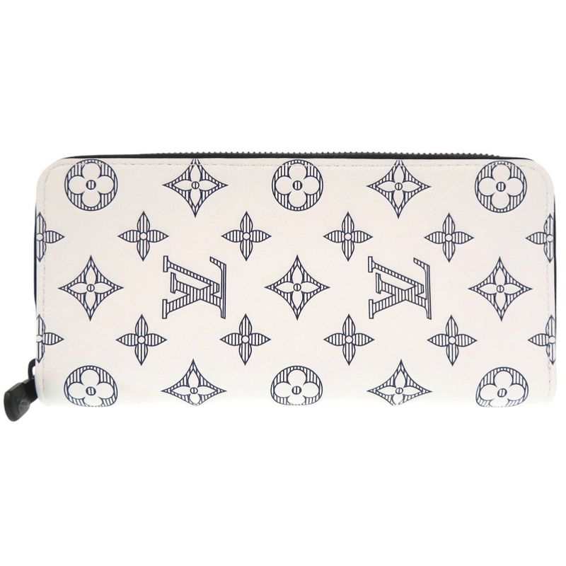 Louis Vuitton Zippy Wallet Vertical Monogram Shadow White M83381 Long Wallet LV
