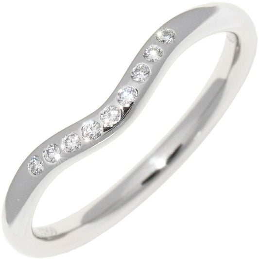 Tiffany & Co Pt950 Ring With 9 Diamonds (006ct) Curved Band Ring Width 2mm