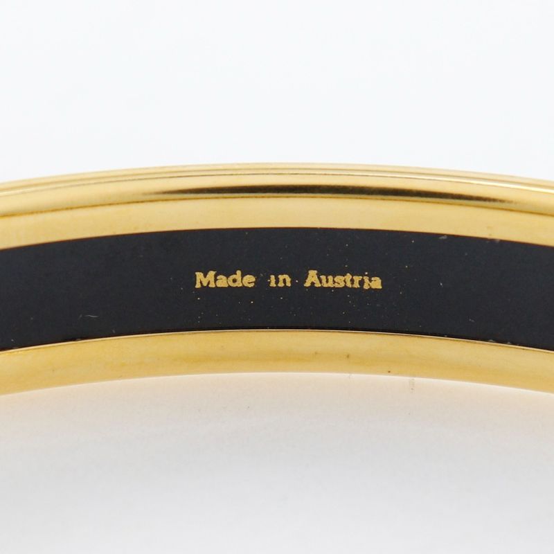 Hermes Emile Cloisonne Gold Plated Red Ladies 22g Bangle