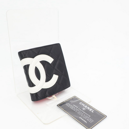 Chanel Cambon Line Bifold Wallet With Coin Purse Leather Ladies