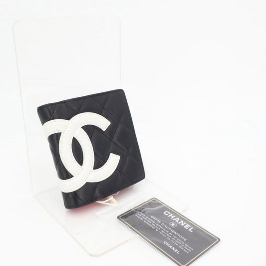 Chanel Cambon Line Bifold Wallet With Coin Purse Leather Ladies