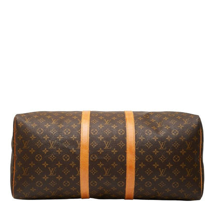 Louis Vuitton Monogram Keepall 55 Boston Bag Travel Bag M41424 Brown PVC