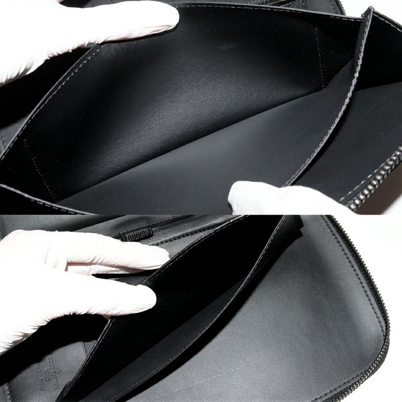 Louis Vuitton Round Zipper Long Wallet With Change Pocket Clutch Bag Damier