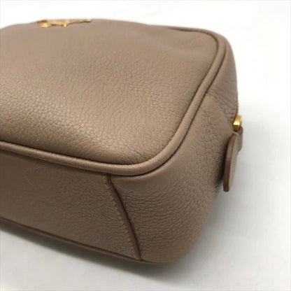 Prada Leather Pouch Gold Pink Beige Case