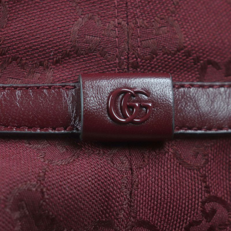 Gucci 833280 Ggmonogram Leather Use Hat Bucket Hat Bordeaux L 58cm (22.83in)