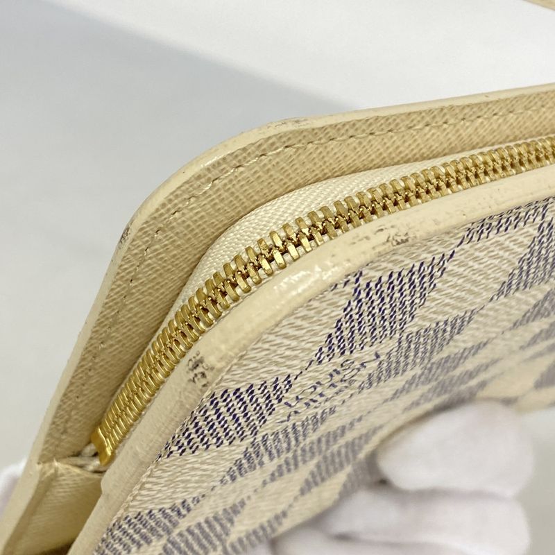 Louis Vuitton Damier Azure Portefeuille Antholite Long Wallet N63072 White