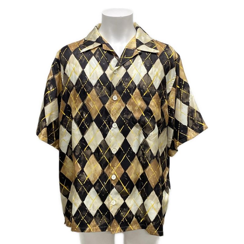 Prada Short Sleeve Shirt Size M Men's - Ucs414 Ivory X Black X Beige 2024 /