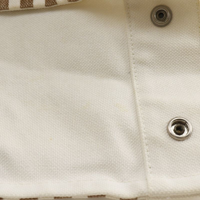 Hermes Cheveaune Canvas Brown/off White Unisex Tote Bag