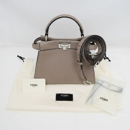 Fendi P-cub-mini Bicolor-gray-x White Handbag Shoulder-8bn244 Women's