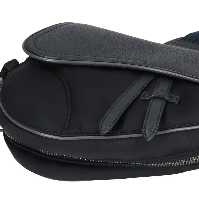 Dior X Sacai Saddle 1adpo246usc Leather Nylon Shoulder Bag Men's