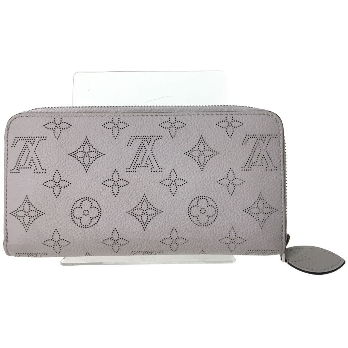 Louis Vuitton Round Zipper Long Wallet Monogram Mahina M68670 Light Gray