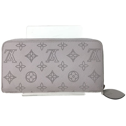 Louis Vuitton Round Zipper Long Wallet Monogram Mahina M68670 Light Gray