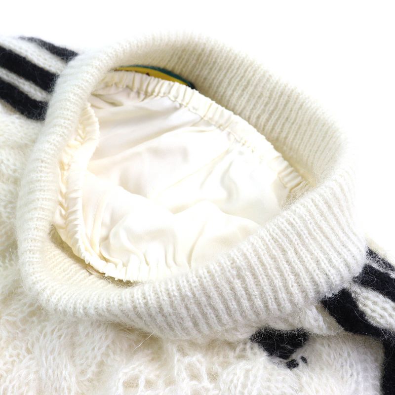 Gucci×adidas Gucci×adidas 721504 Trefoil Three Stripes Mohair Knit Pants Ivory