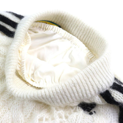 Gucci×adidas Gucci×adidas 721504 Trefoil Three Stripes Mohair Knit Pants Ivory