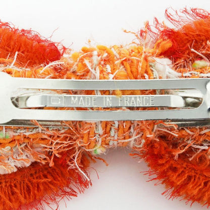 Chanel Valletta Tweed Orange A72446 Hair Ornament Hair Clip Accessories