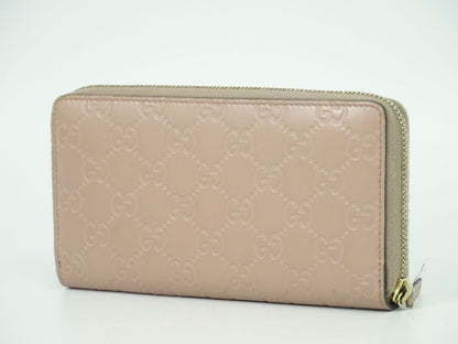 Authentic Gucci Ribbon Round Zipper Long Wallet Long Wallet Guccissima Leather