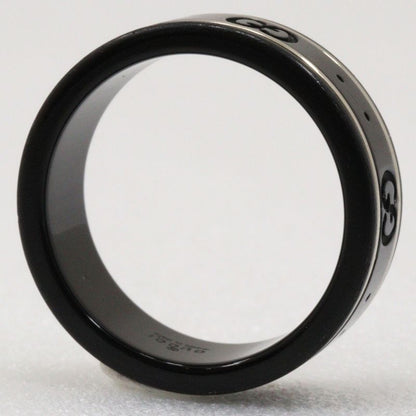Gucci Icon Thin Band 18kwhite Gold × Corundum 14.5 Black Unisex 2.2g Ring