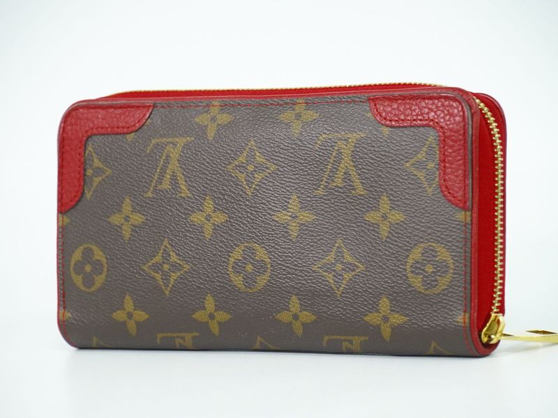 Authentic Louis Vuitton LV Zippy Wallet Retiro Monogram Round Zipper Long