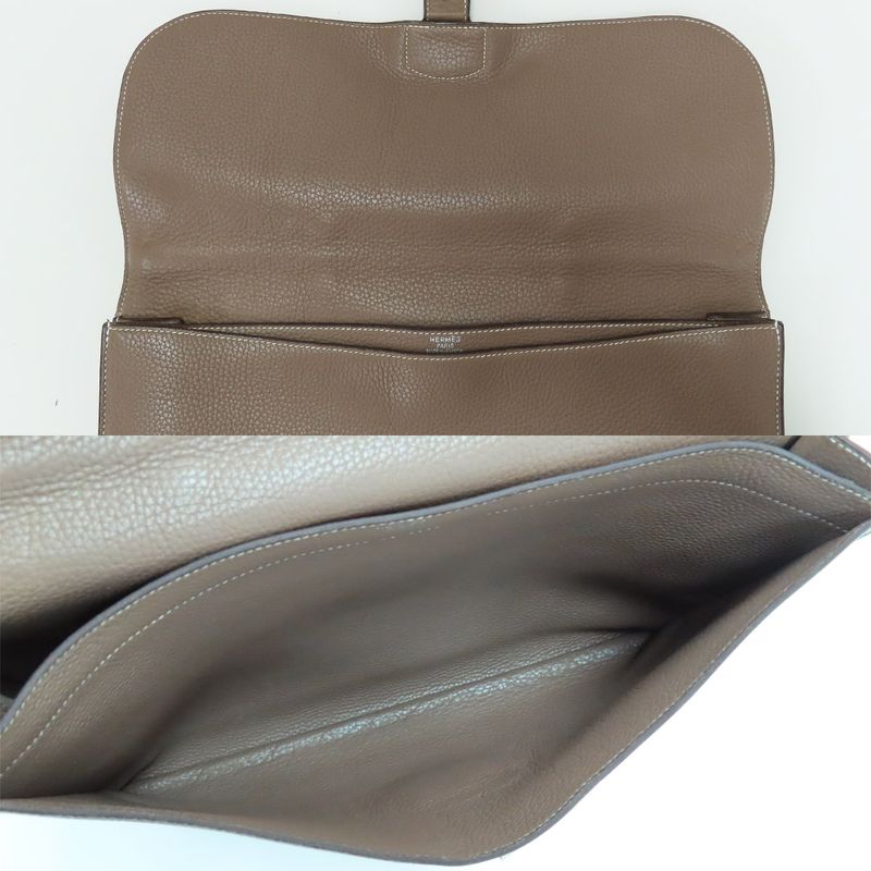 Hermes Sac A Depeches 38 Etoupe Taurillon Clemence F Stamp Svhardware