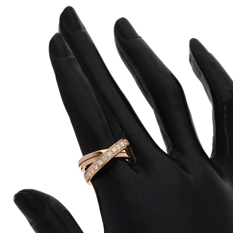 Cartier Etancel De Cartier Diamond #51 Ring 18K Pink Gold Ladies