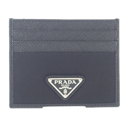 Prada Re-nylon X Saffiano Leather 2mc025_2dmh_f0002 Card Case Nylon Black