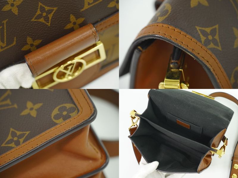 Authentic Louis Vuitton LV Dauphine MINI Monogram Reverse Shoulder Bag Pochette
