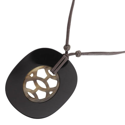 Hermes Lift GM Buffalo Horn Black Ladies 25.1g Necklace