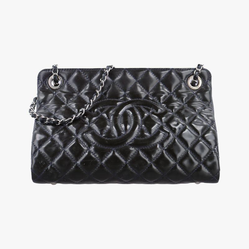 CHANEL  Matelasse Coco Mark GST Navy Patent A6573417188712