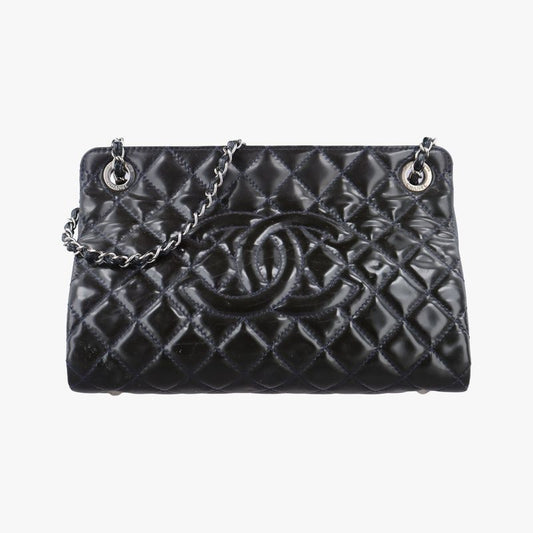 CHANEL  Matelasse Coco Mark GST Navy Patent A6573417188712