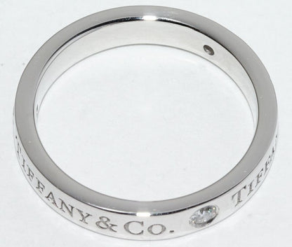 Tiffany & Co Ring Pt950 Diamond 3P (007ct) T&CO Band Ring With Flat Band Ring