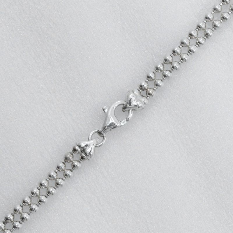 Gucci Logo Bar Double Ball Chain Silver 925 Unisex 23.9g Necklace