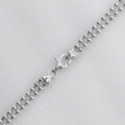 Gucci Logo Bar Double Ball Chain Silver 925 Unisex 23.9g Necklace