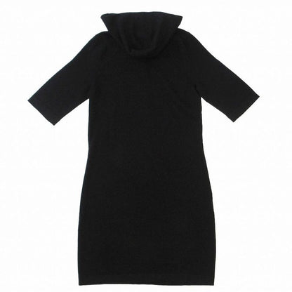 Chanel P78647k11372 Half Zip Cashmere Blend Dress Coco Logo Button Black Size