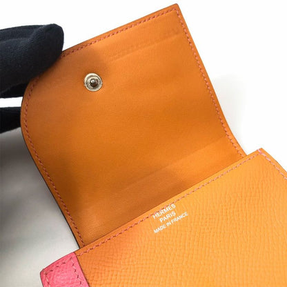 Hermes Camaille Mini Coin Case Veau Epsom Orange Pink