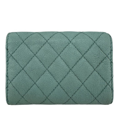 Chanel Boy Chanel Mint Trifold Wallet Branded Coin Purse Bill Blue Ladies