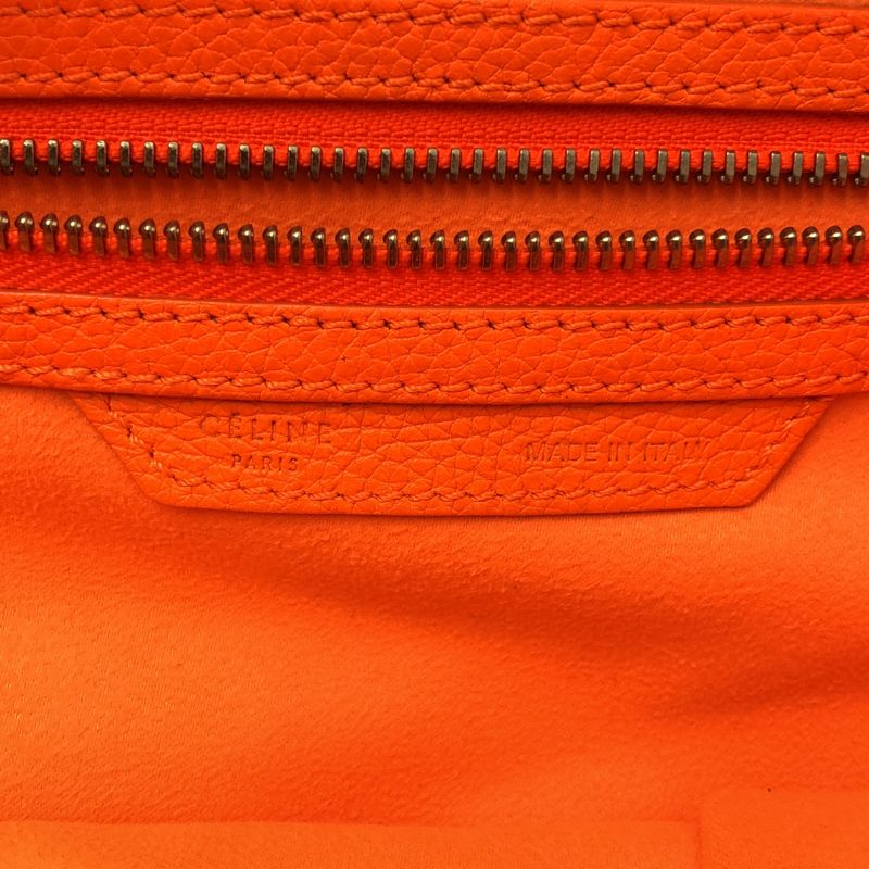 Celine - Phoebe Period Luggage Mini Shopper Leather Tote Bag - Orange - Women