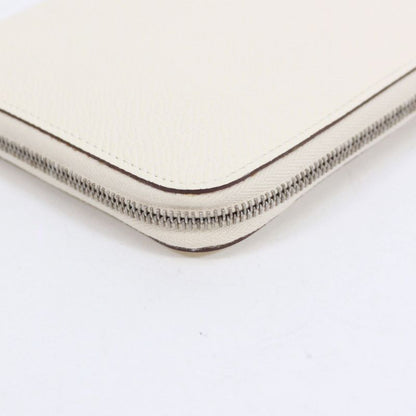 Hermes Azap Long Classic Machete Vaux Epson Off White Wallet Silver